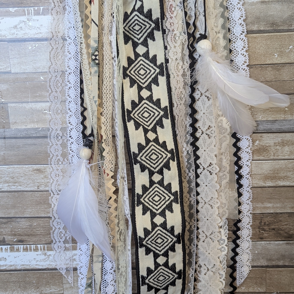 New Handcrafted Boho Dreamcatcher With Rustic Wooden Cross & Feathers - Picture 4 of 9